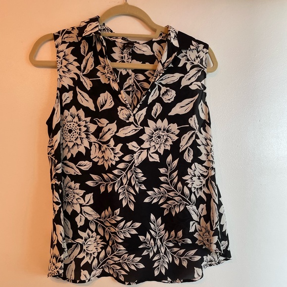 Theory silky collared short sleeve blouse - Picture 1 of 3